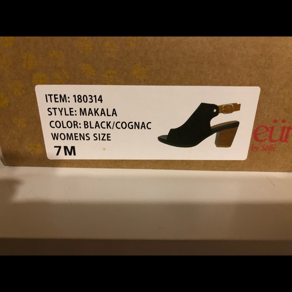 Black open toe size 7